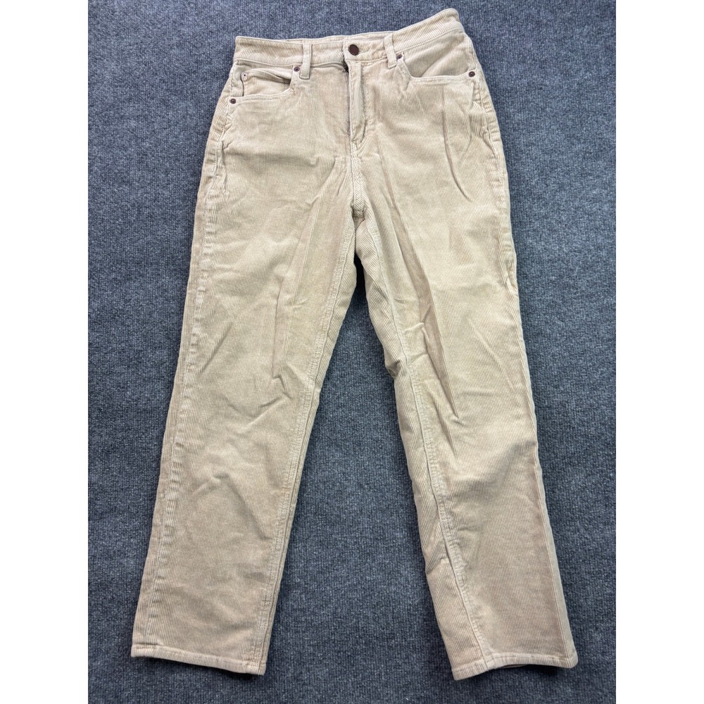 Volcom Stoned Straight Corduroy Pants Womens 28 Tan High Rise Stretch Trousers